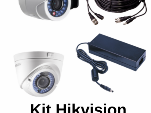 קיט של חברת Hikvision הכוללת DVR עם 4 כניסות למצלמות אבטחה + 4 מצלמות כיפה/ צינור